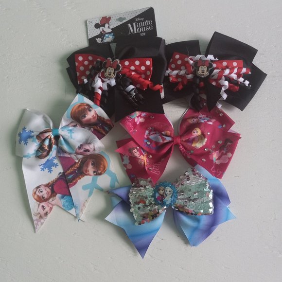 Disney Other - 5 Disney Bows - Frozen and Minnie mouse- Lot